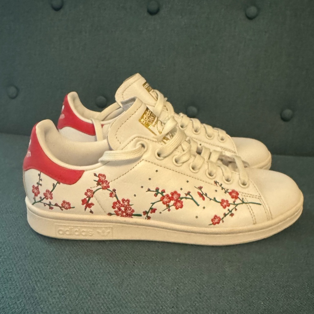 Adidas Cherry Blossom Sakura Stan Smith Sneakers 6.5 - Picture 3 of 14